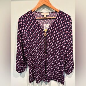 NWT. Michael Kors three quarter sleeved blouse.